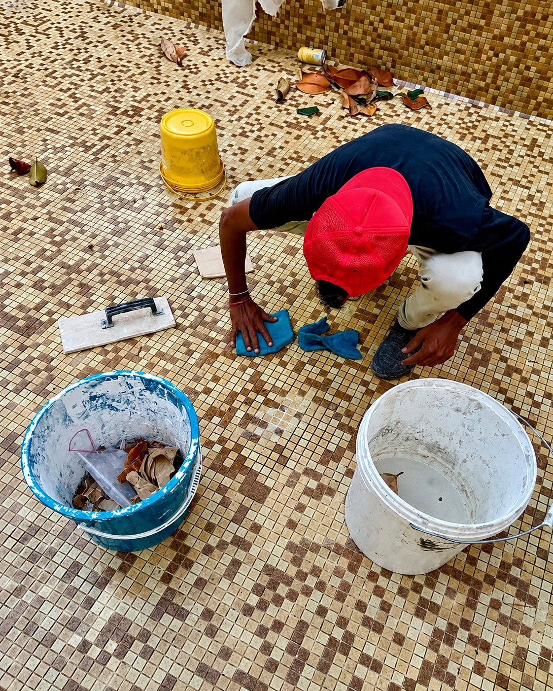 Swimming pool tile repair and replacement works
